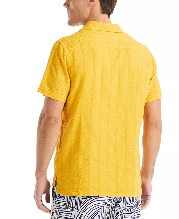 Nautica Beach Boys X Men's Seersucker Camp Short-Sleeve Shirt Men's Fashion & Accessories
