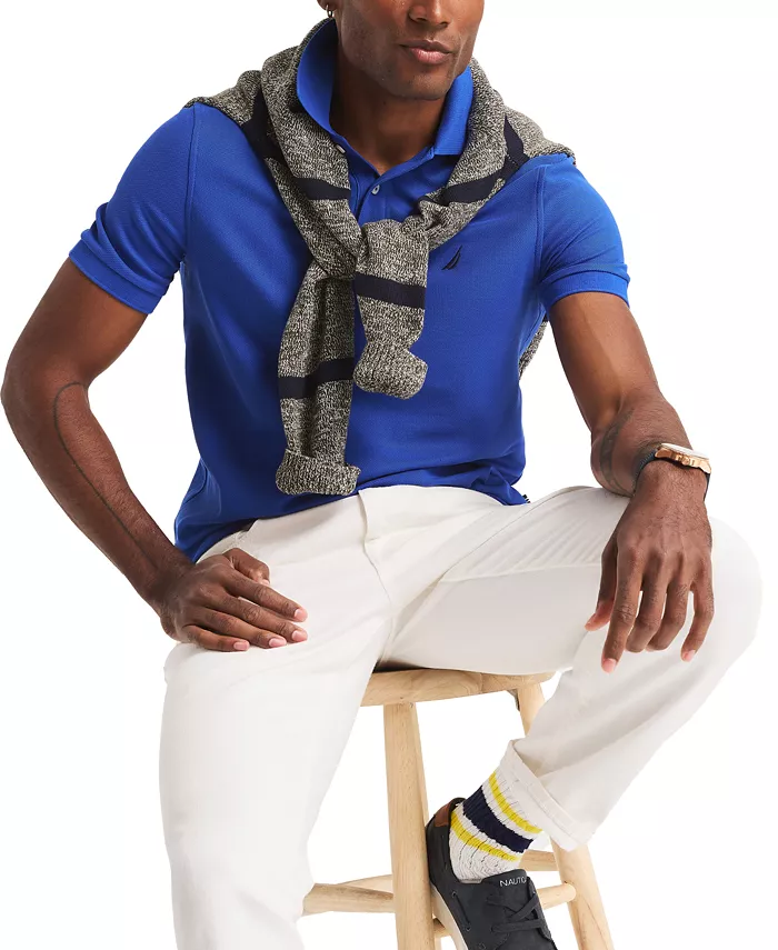 Nautica Men's Classic Fit Deck Performance Polo Shirt Men's Fashion & Accessories