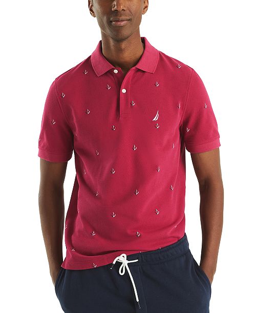 Nautica Men's Classic Fit Deck Printed Performance Polo Shirt Men's Fashion & Accessories