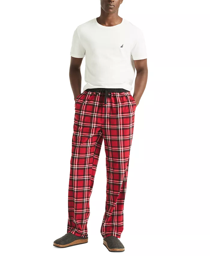 Nautica Men's Classic-Fit Plaid Fleece Pajama Pants Men's Fashion & Accessories