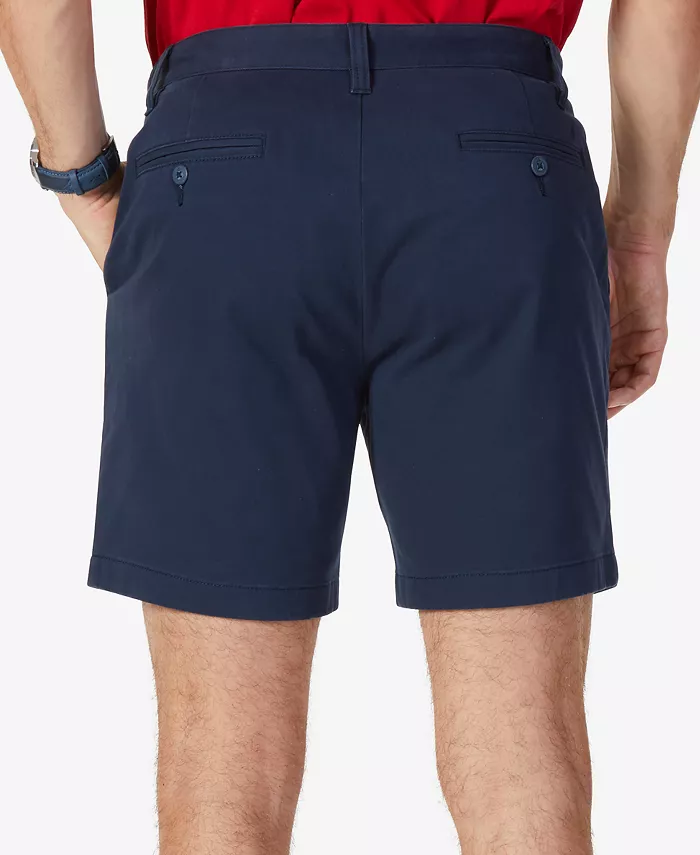 Nautica Men's Classic-Fit Stretch Flat-Front 6" Chino Deck Shorts Men's Fashion & Accessories