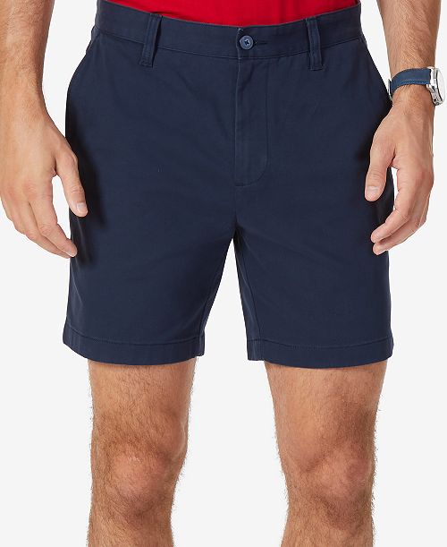 Nautica Men's Classic-Fit Stretch Flat-Front 6" Chino Deck Shorts Men's Fashion & Accessories