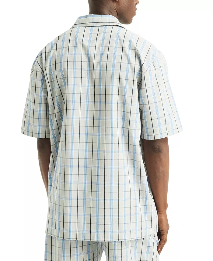 Nautica Men's Crafted Plaid Camp Sleep Pajama Shirt Men's Fashion & Accessories