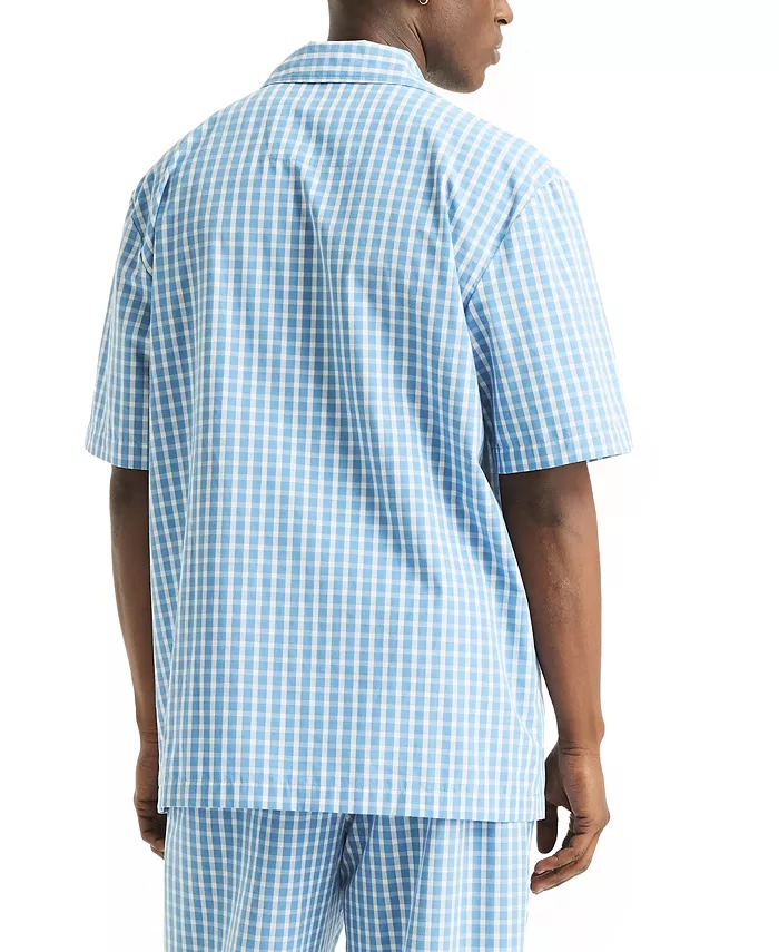 Nautica Men's Crafted Plaid Camp Sleep Pajama Shirt Men's Fashion & Accessories