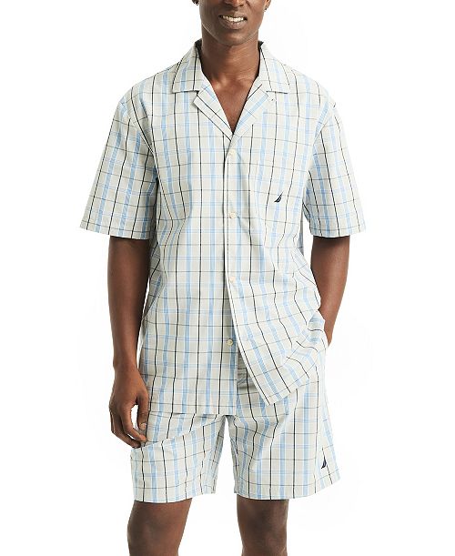 Nautica Men's Crafted Plaid Camp Sleep Pajama Shirt Men's Fashion & Accessories
