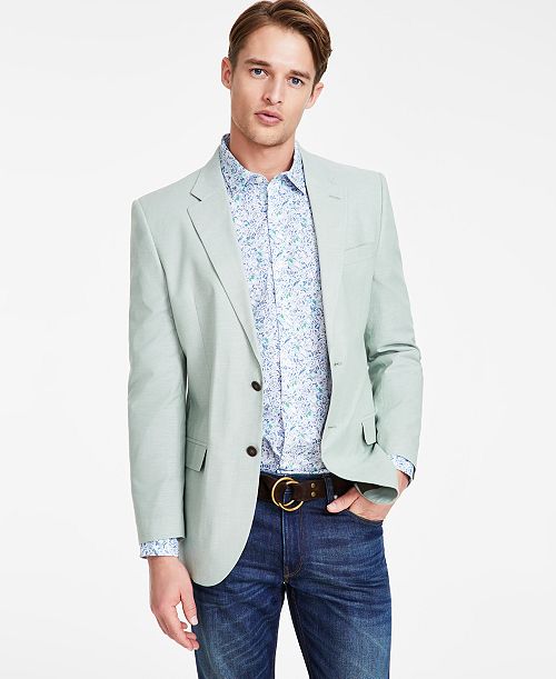 Nautica Men's Modern-Fit Chambray Sport Coat Men's Fashion & Accessories