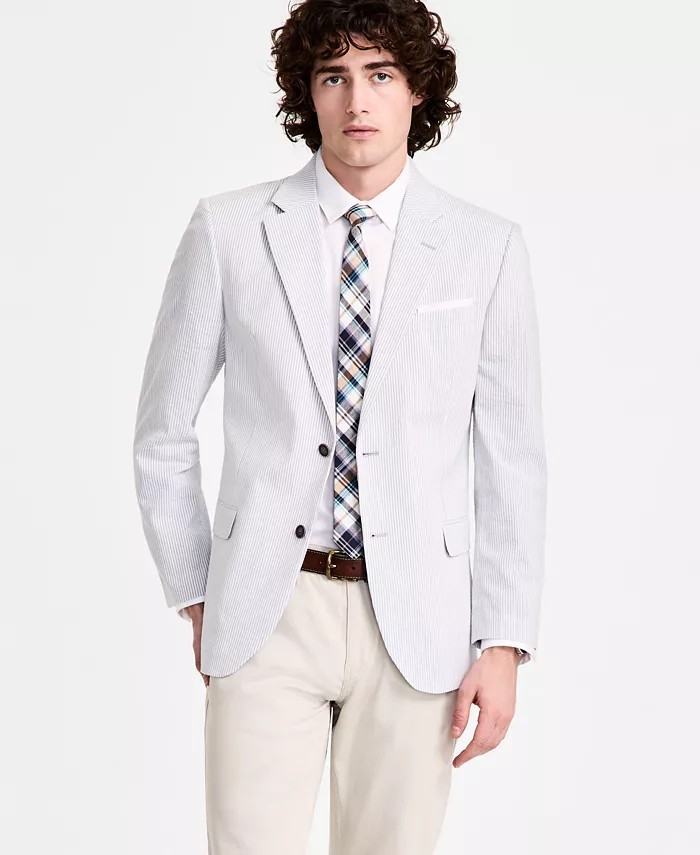 Nautica Men's Modern-Fit Seersucker Sport Coats Men's Fashion & Accessories