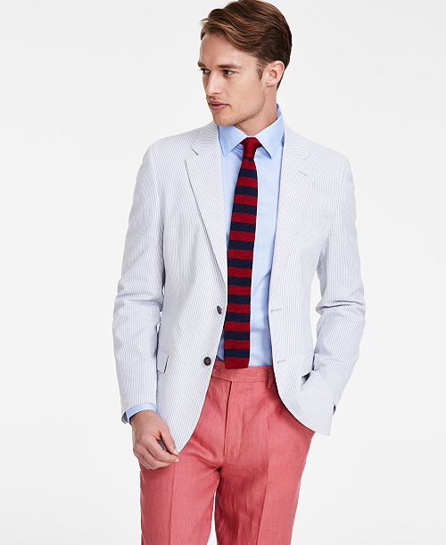 Nautica Men's Modern-Fit Seersucker Sport Coats Men's Fashion & Accessories