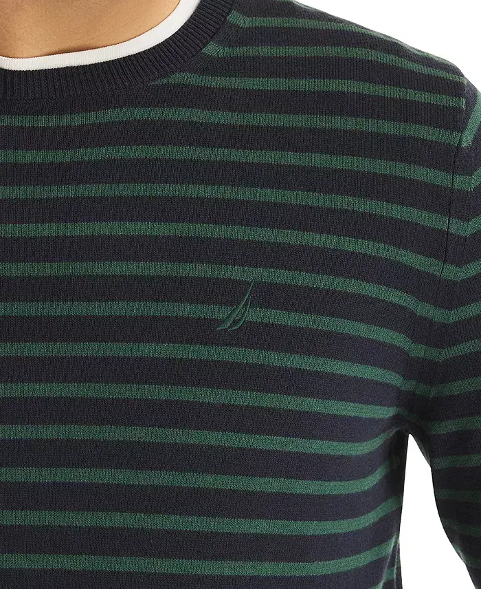 Nautica Men's Navtech Classic-Fit Stripe Crewneck Sweater Men's Fashion & Accessories