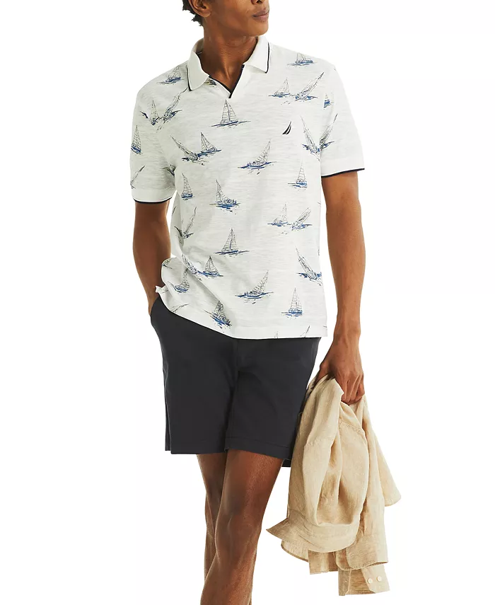 Nautica Men's Printed Sailboat Polo Shirt Men's Fashion & Accessories