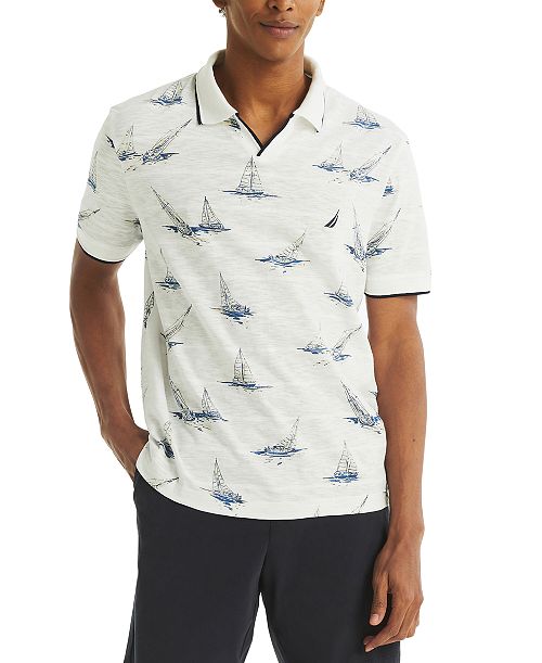 Nautica Men's Printed Sailboat Polo Shirt Men's Fashion & Accessories