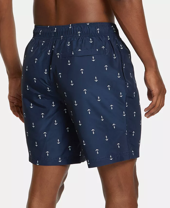 Nautica Men's Quick-Dry Anchor-Print 8" Swim Trunks Men's Fashion & Accessories