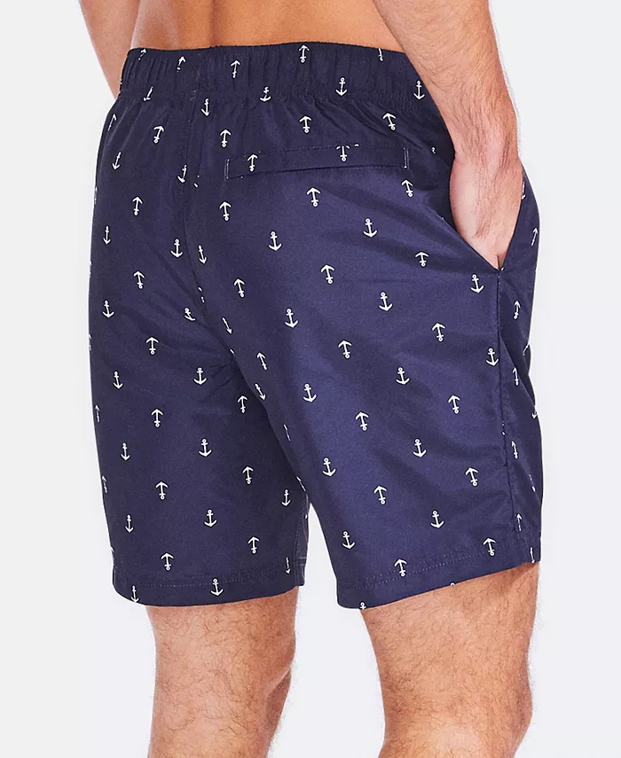 Nautica Men's Quick-Dry Anchor-Print 8" Swim Trunks Men's Fashion & Accessories
