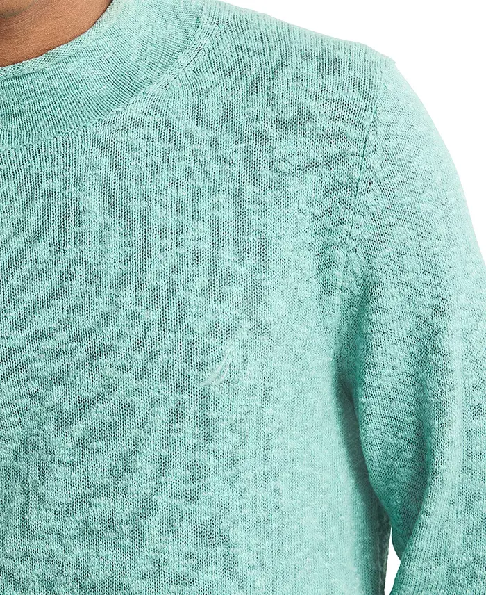 Nautica Men's Slub Linen Crewneck Sweater Men's Fashion & Accessories