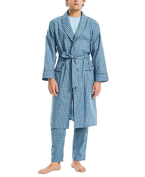Nautica Men's Woven Plaid Robe Men's Fashion & Accessories