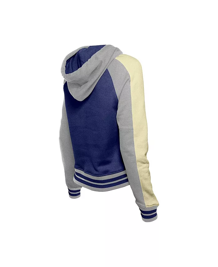 New Era Women's Royal Los Angeles Dodgers Cooperstown Collection Cropped Raglan Pullover Hoodie Sports Fan Shop