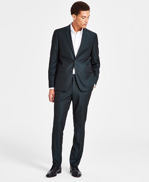 Nick Graham Men's Slim-Fit Windowpane Check Suit Men's Fashion & Accessories