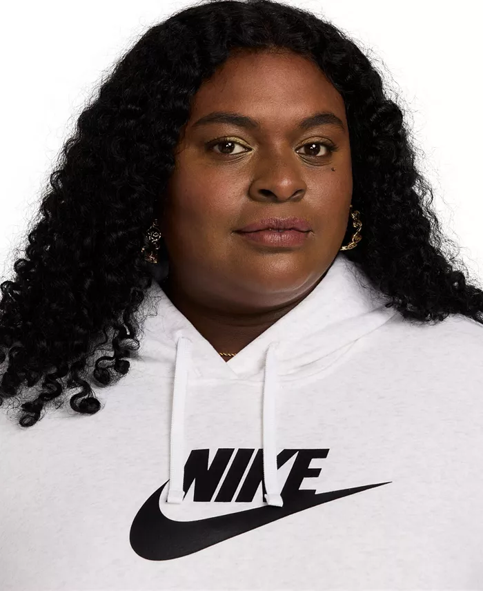 Nike Plus Size Active Sportswear Club Hooded Fleece Sweatshirt Women's Fashion Shoes & Accessories