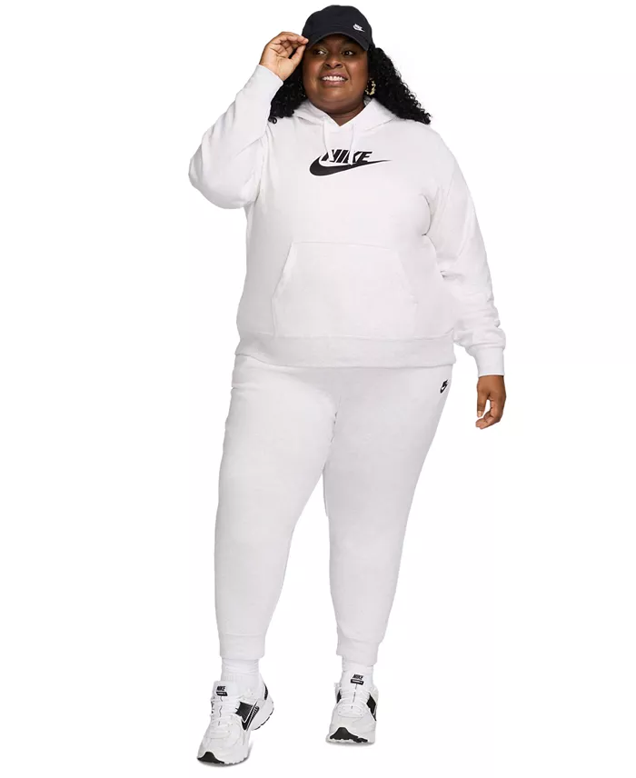 Nike Plus Size Active Sportswear Club Hooded Fleece Sweatshirt Women's Fashion Shoes & Accessories