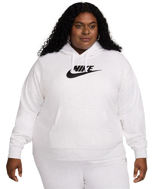 Nike Plus Size Active Sportswear Club Hooded Fleece Sweatshirt Women's Fashion Shoes & Accessories