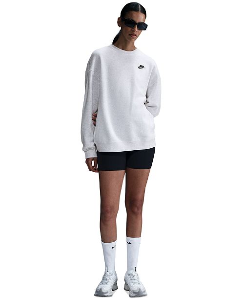 Nike Sportswear Women's Club Fleece Loose Crewneck Sweatshirt Women's Fashion Shoes & Accessories