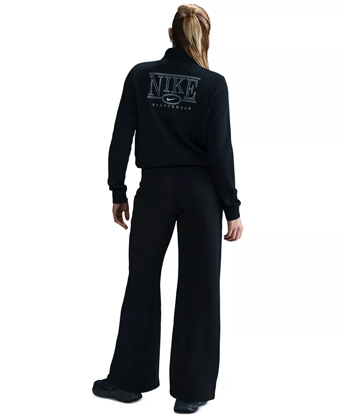 Nike Sportswear Women's Club Fleece Mid-Rise Wide-Leg Logo Pants Women's Fashion Shoes & Accessories