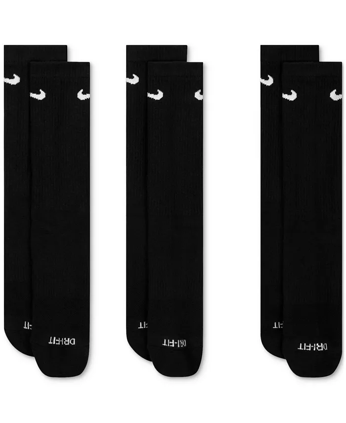 Nike Unisex Everyday Plus Cushioned Training Crew Socks 3 Pairs Men's Fashion & Accessories