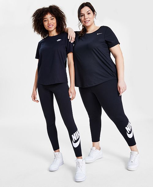 Nike Women's Active Dri-FIT Women's Short-Sleeve Logo T-Shirt Sportswear Classics High-Waisted Graphic Leggings & Revolution 7 Running Sneakers from Finish Line Women's Fashion Shoes & Accessories