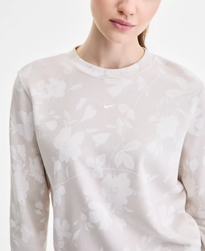Nike Women's Classic Printed Crewneck Sweatshirt Women's Fashion Shoes & Accessories