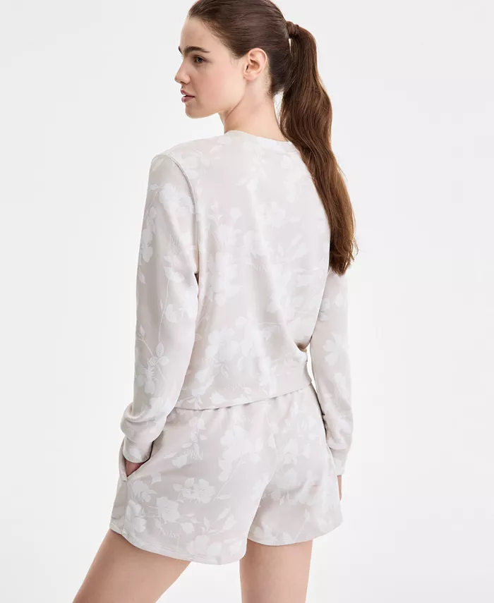 Nike Women's Classic Printed Crewneck Sweatshirt Women's Fashion Shoes & Accessories