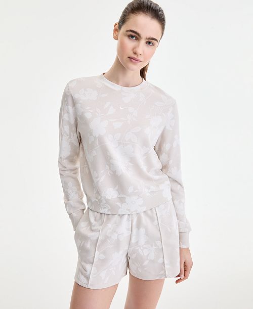 Nike Women's Classic Printed Crewneck Sweatshirt Women's Fashion Shoes & Accessories