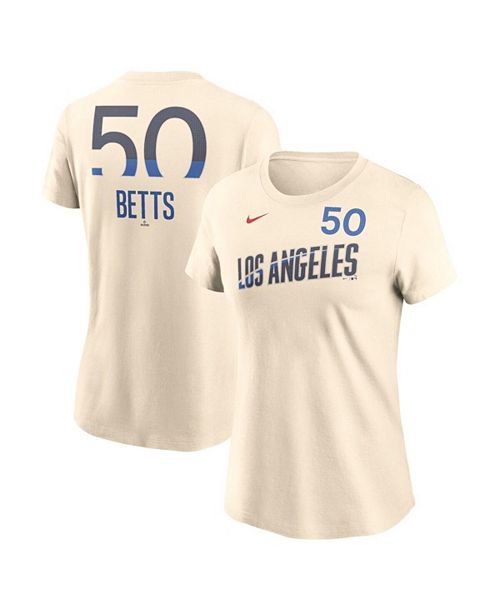 Nike Women's Mookie Betts Cream Los Angeles Dodgers 2024 City Connect Fuse Name Number T-Shirt Sports Fan Shop Nike Women's Mookie Betts Cream Los Angeles Dodgers 2024 City Connect Fuse Name Number T-Shirt Sports Fan Shop