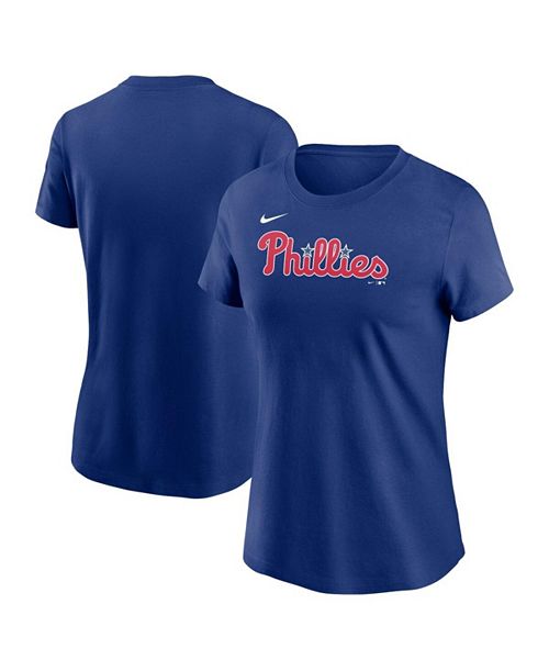 Nike Women's Royal Philadelphia Phillies Wordmark T-Shirt Sports Fan Shop