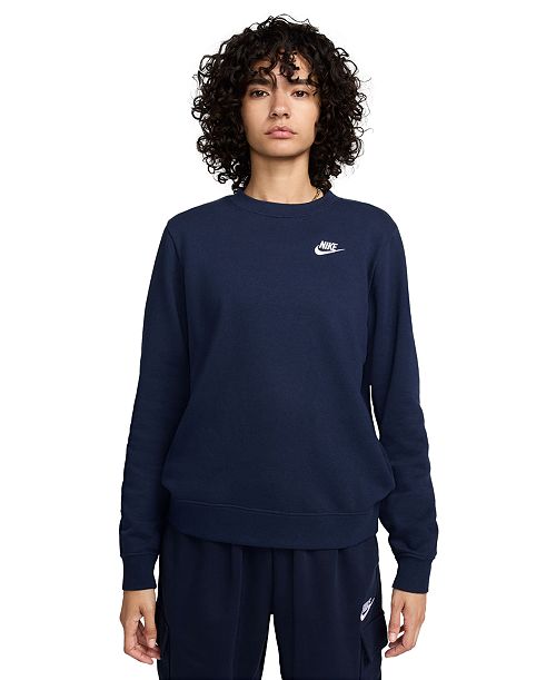 Nike Women's Sportswear Club Fleece Crewneck Sweatshirt Women's Fashion Shoes & Accessories