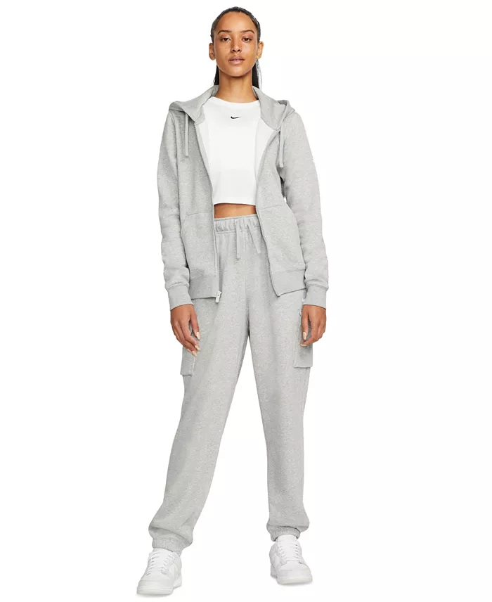 Nike Women's Sportswear Club Fleece Full-Zip Hoodie Women's Fashion Shoes & Accessories