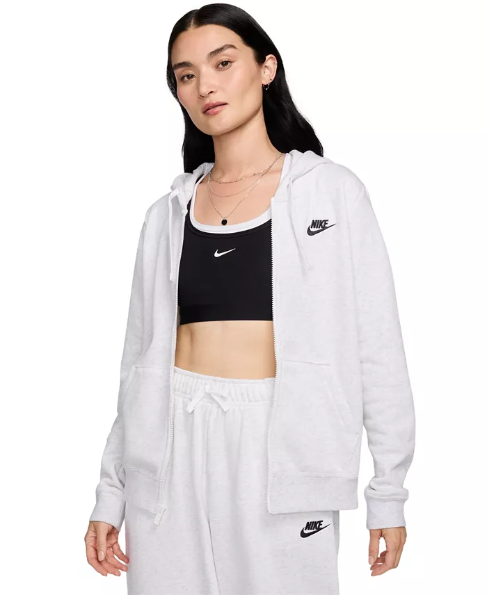 Nike Women's Sportswear Club Fleece Full-Zip Hoodie Women's Fashion Shoes & Accessories
