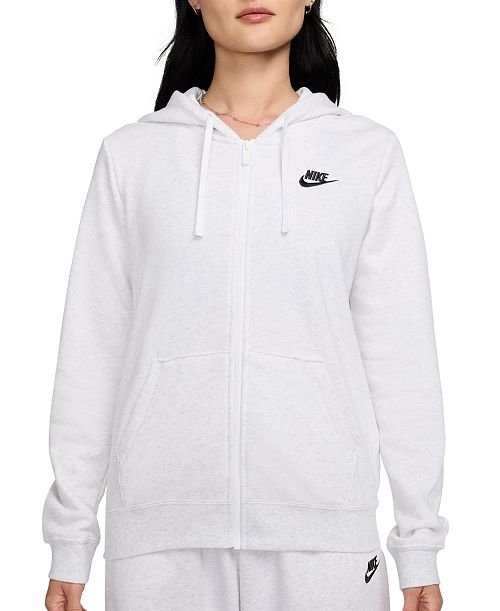 Nike Women's Sportswear Club Fleece Full-Zip Hoodie Women's Fashion Shoes & Accessories