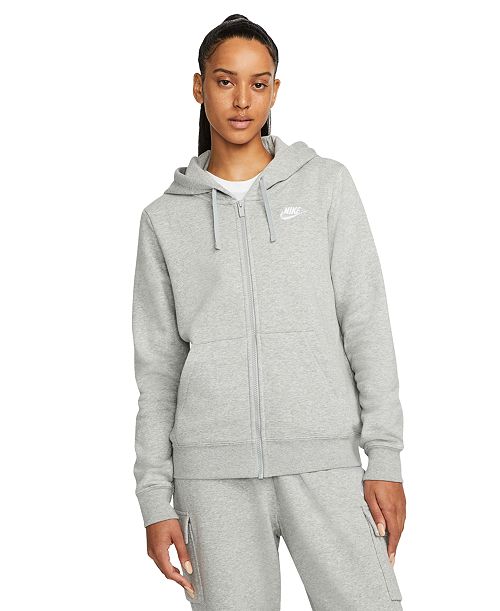 Nike Women's Sportswear Club Fleece Full-Zip Hoodie Women's Fashion Shoes & Accessories