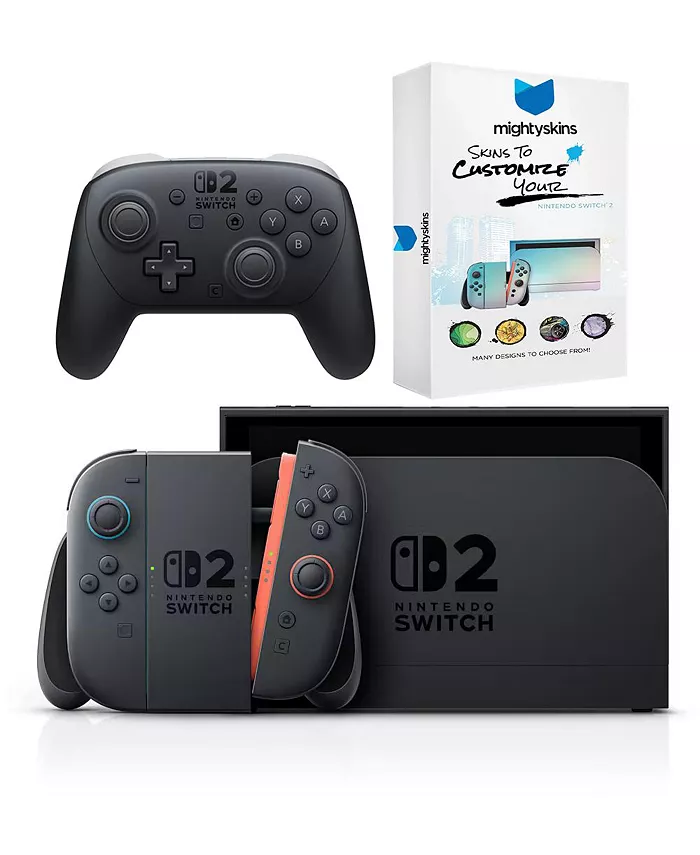 Nintendo Switch 2 Mario Kart World Bundle With Pro Controller And MightySkins Code Electronics