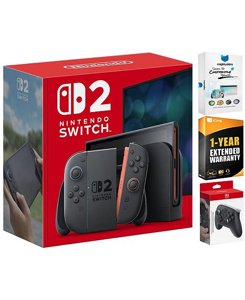 Nintendo Switch 2 Video Game Console with Pro Controller MightySkins Code and 1 CPS Year Extended Warranty Electronics