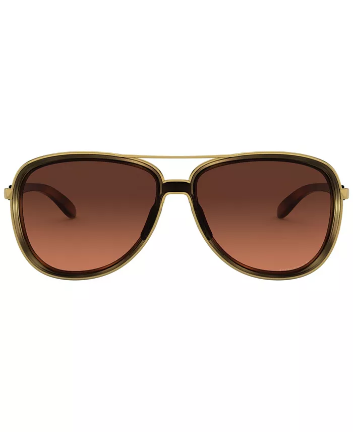 Oakley Women's Polarized Sunglasses OO4129 Split Time 58 Women's Fashion Shoes & Accessories