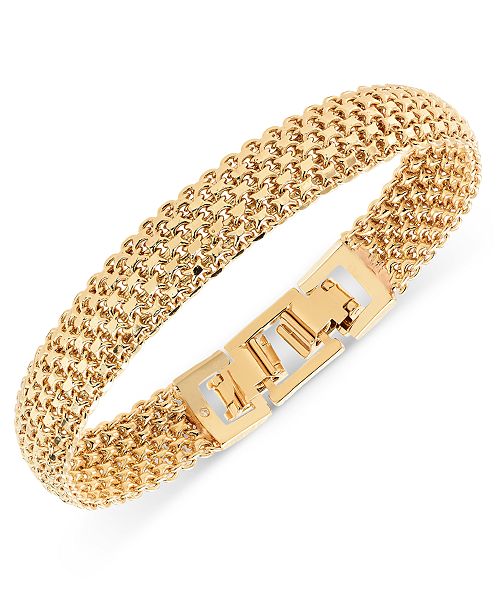 On 34th Linked Mesh Multi-Row Flex Bracelet Created for Macy's Jewelry & Watches