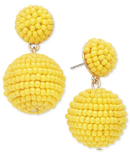 On 34th Seed Bead Embellished Drop Earrings Created for Macy's Jewelry & Watches