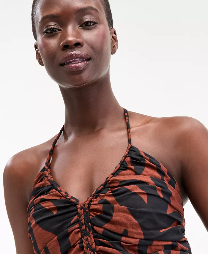 On 34th Women's Braided-Trim Halter Maxi Dress Exclusively At Macy's Women's Fashion Shoes & Accessories