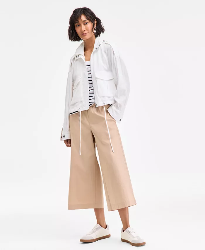 On 34th Women's Cotton Gauze Cropped Jacket Exclusively At Macy's Women's Fashion Shoes & Accessories