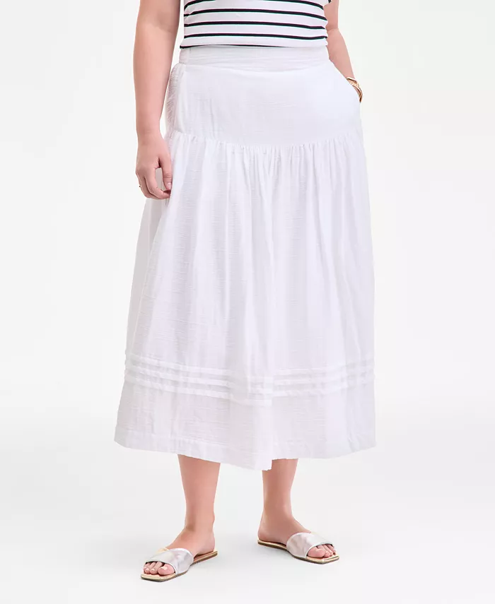 On 34th Women's Cotton Gauze Tiered Midi Skirt Exclusively At Macy's Women's Fashion Shoes & Accessories