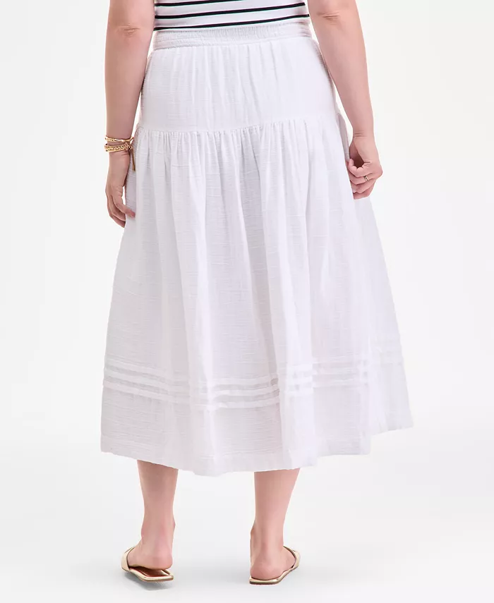 On 34th Women's Cotton Gauze Tiered Midi Skirt Exclusively At Macy's Women's Fashion Shoes & Accessories