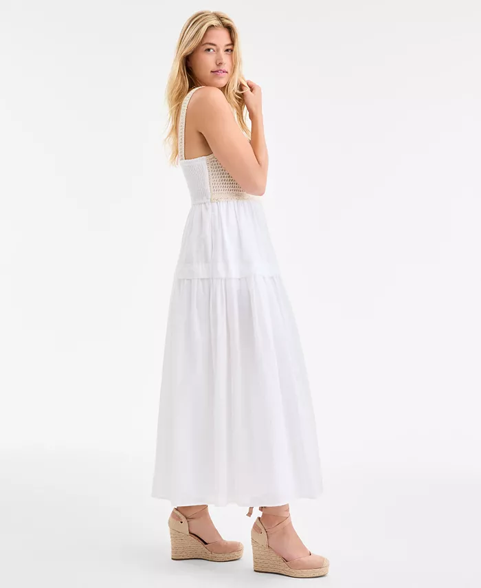 On 34th Women's Cotton Voile Crochet-Bodice Dress Exclusively At Macy's Women's Fashion Shoes & Accessories