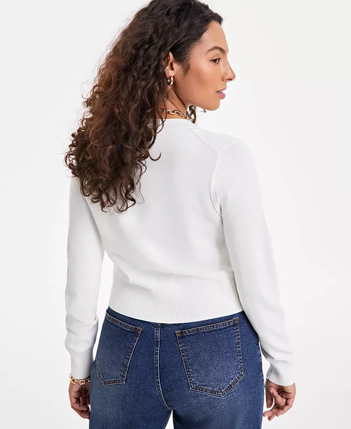 On 34th Women's Crewneck Long-Sleeve Cardigan Exclusively At Macy's Women's Fashion Shoes & Accessories