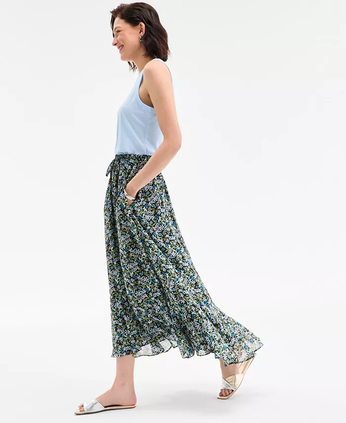 On 34th Women's Floral Tiered Midi Skirt Exclusively At Macy's Women's Fashion Shoes & Accessories